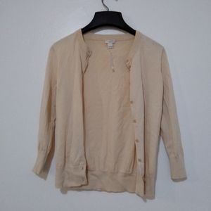 NWT Cream Tan J.Crew Button Up Cardigan Size Small